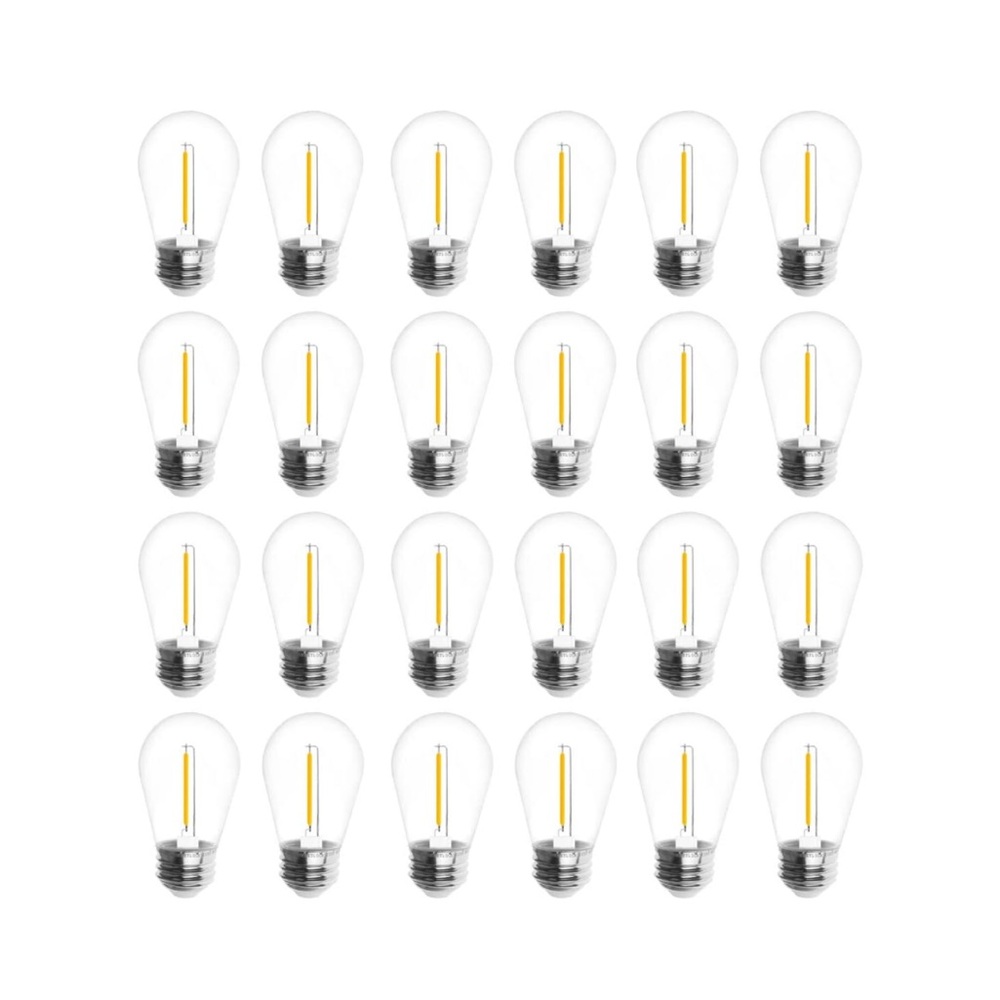Set of 2-Jslinter 24-Pack LED 1W String Light Bulbs, S14 Plastic Shatterproof